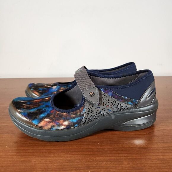 Bzees Ladies 10 Reign Slip-on Hook Loop Strap Mary Jane Multicolored Loafers - Picture 1 of 13